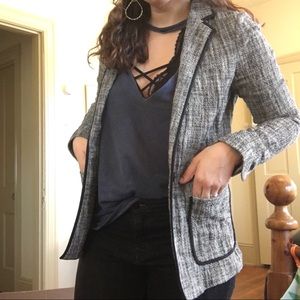 🌿 anthropologie black blazer stretch comfortable